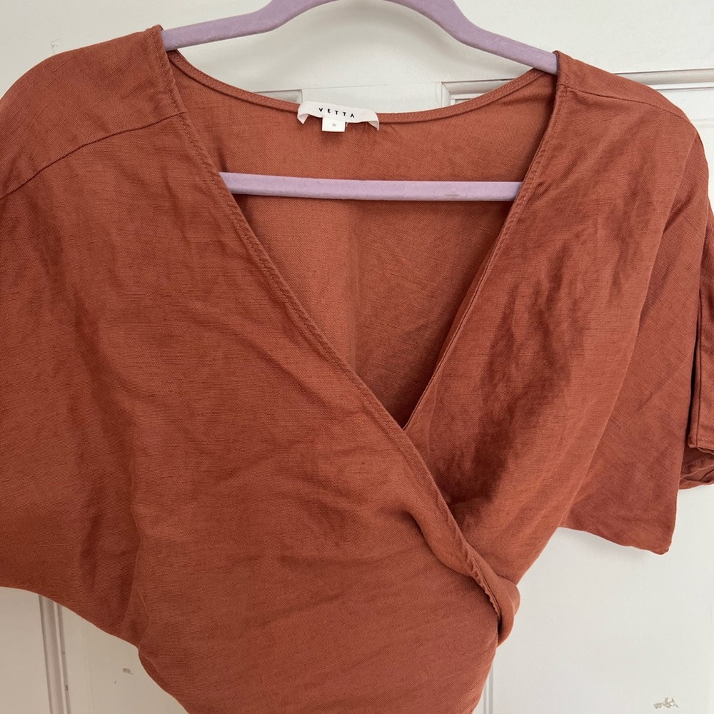 VETTA The Convertible Mini Wrap Dress - Clay - Picture 5 of 8